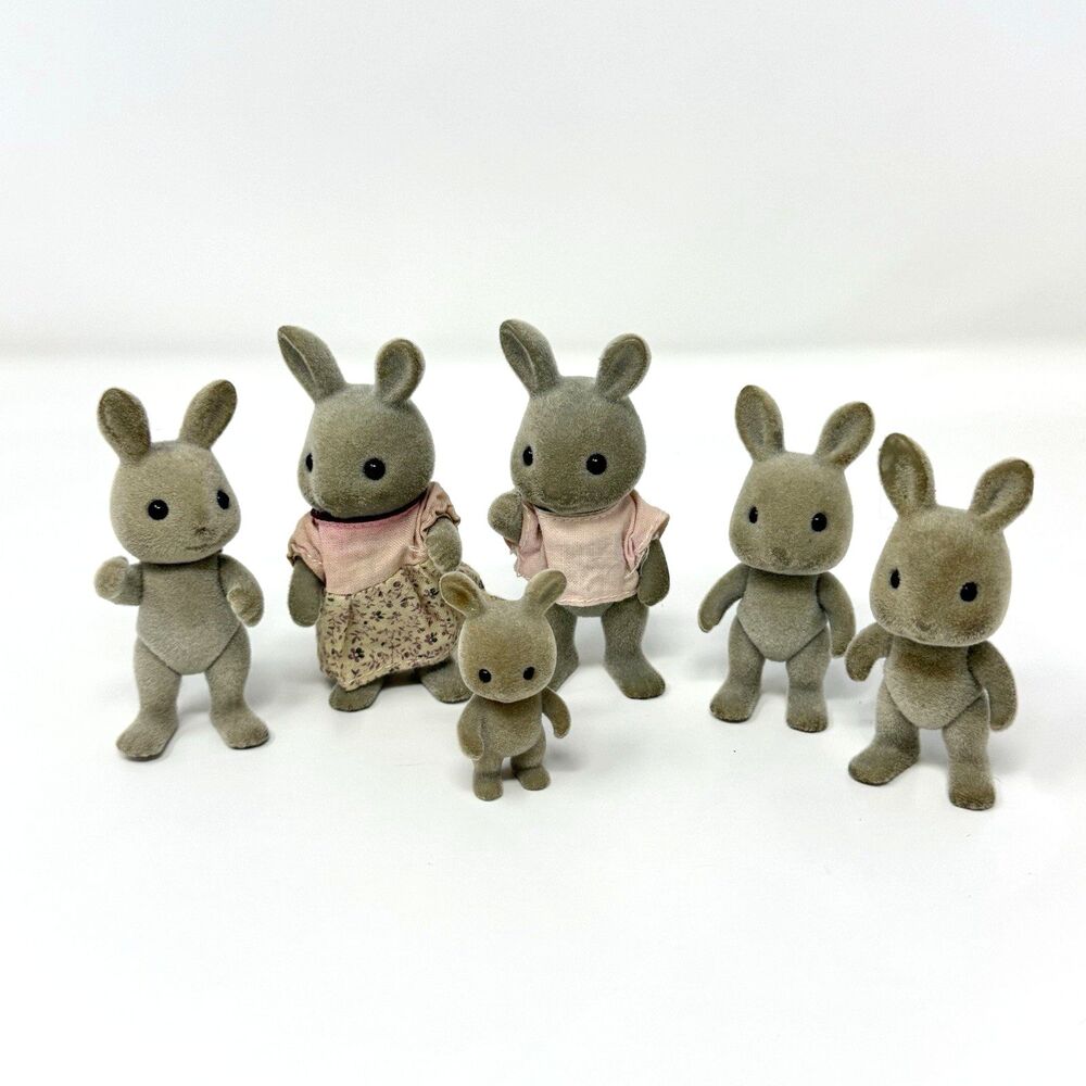 Calico Critters Sylvanian Families Bunny Rabbit Family of 6 1985